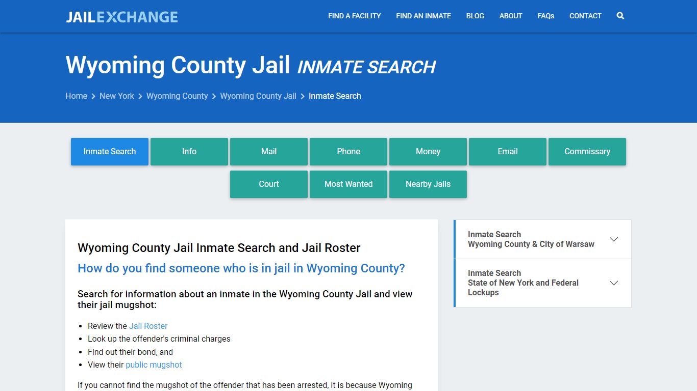 Inmate Search: Roster & Mugshots - Wyoming County Jail, NY